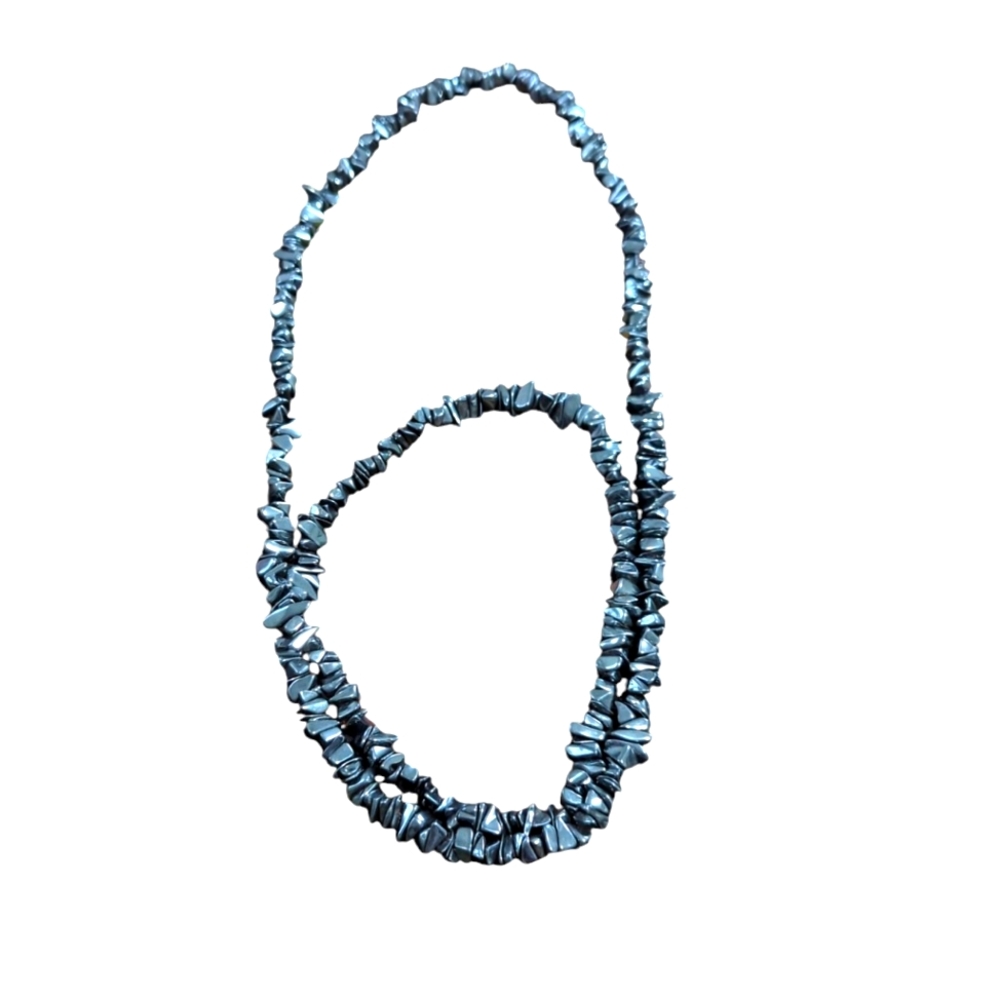 Vintage Hematite Chip Bead Necklace
